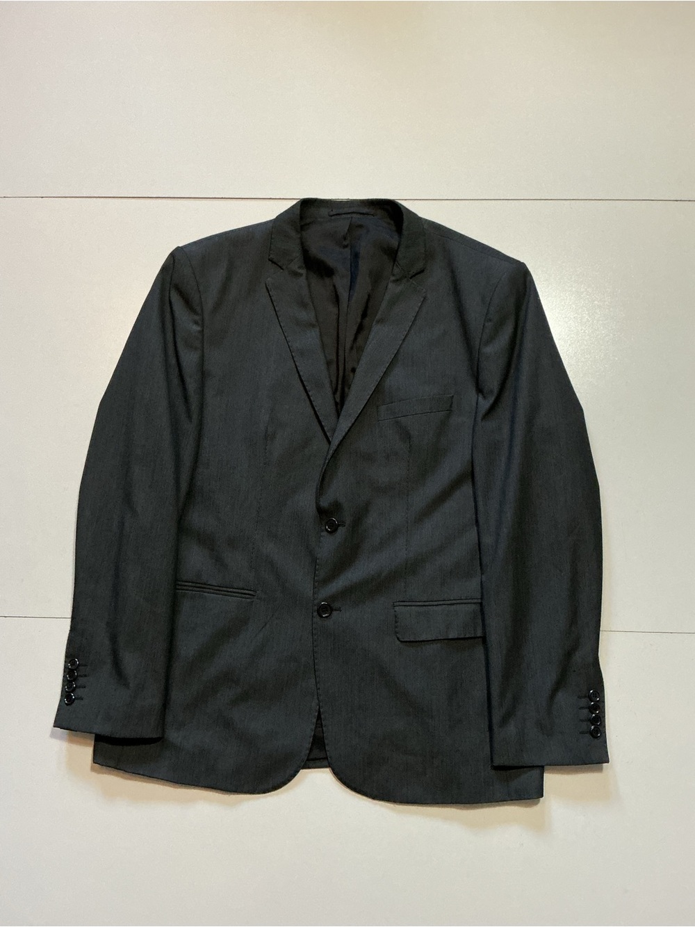 Zara Man Basic Striped Gray Two Button Sportscoat Blazer Jacket